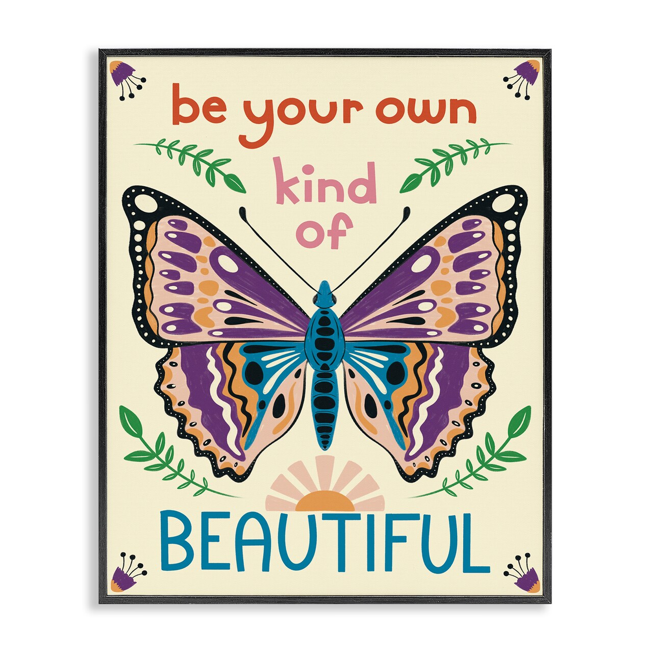 Stupell Industries Your Own Beautiful Butterfly Framed Giclee Wall Art Design by Carrie Cantwell
